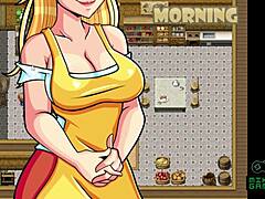 Wanita pirang dewasa dengan payudara besar dan pantat dalam video porno kartun