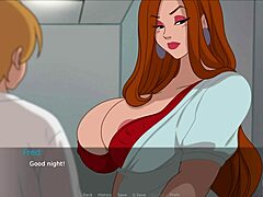 口交和胸部:棕色头发的家庭主妇在这个Hentai视频中被操和插入