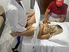 Cuckolded husband watches as his wife gets checked by her gynecologist