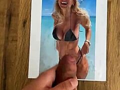 Big tits milf gets a cum tribute in this hot video