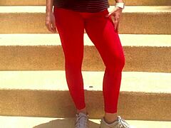 Fitness enthusiast in tight workout leggings