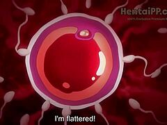Hentai-animation med en bystig mogen kvinnas orgasm