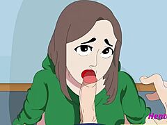 Vollbusige Milf liefert eine herausragende orale Leistung in unzensierter Hentai-Animation