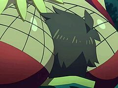 Kazuma dengan payudara matang Sylvia dalam animasi Portugis