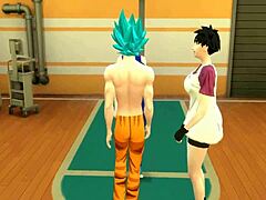 Dragon Ball Hentai: Goku terlibat dalam perbuatan seksual dengan isterinya dan isteri anak lelakinya, kedua-duanya menerima penetrasi anal