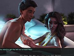 A married woman and her mature lover indulge in passionate embraces in a 3D adult game