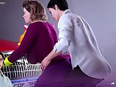 Apocalust 22: Büyük göğüslü üvey anne, garajda sıkışmışken poposundan sikişiyor - Hentai oyunları