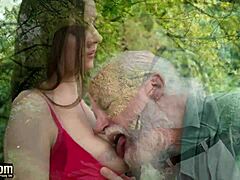En ung tjej lockar en äldre man, ägnar sig åt intensiv sexuell aktivitet, får oral stimulans och konsumerar sin utlösning