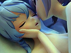 3D hentai jelenetek gyűjteménye Genshin Impact karakterekkel leszbikus találkozásokban