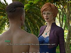 Beautiful red-haired woman with glasses in 3D adult game Taboo University 49.