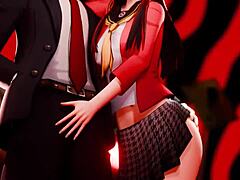 Chie ve Yukiko, Persona 4'ten Adachi ile sıcak anime seks yapıyor