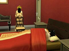 Hardcore 3D-porno med en gift kvinne fanget på å onanere av sønnen Gohan