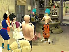 Ntr Dragon Ball Porn: Las sirvientas Goku Gohan Veget y Clirin castigan a sus esposas infieles por engañarlas