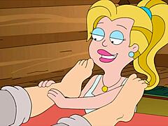 Zeichentrickfilm-Sex-Zusammenstellung mit rauem Küssen, kleinen Brüsten und Leckbissen