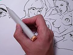 Erotic Tattoo Techniques: A Closeup View of a Sexy Cartoon Figure