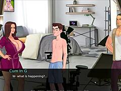 Μεγάλος κώλος και μεγάλος κόκορας σε ένα καυτό βιντεοπαιχνίδι πορνό με τον θετό μπαμπά και την ετεροθαλή αδερφή του