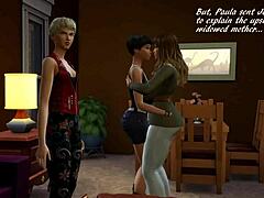 Interracial transzneműek hármasban játszanak a The Sims 4-ben