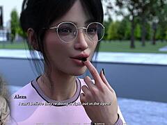 Joc de realitate virtuală: urmărește o brunetă busty făcând sex oral în public