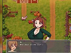 La belle-mère aux gros seins naturels dans un jeu vidéo animé