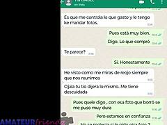 Латино майка се мастурбира в уеб камера на WhatsApp със своята мащеха